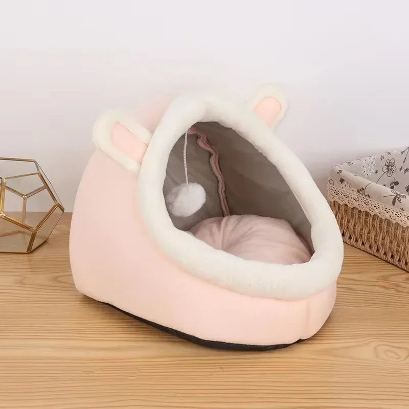 Novo conforto de sono profundo no inverno cama de gato iittle esteira cesta pequena casa de cachorro produtos animais de estimação tenda aconchegante caverna ninho interior cama gato