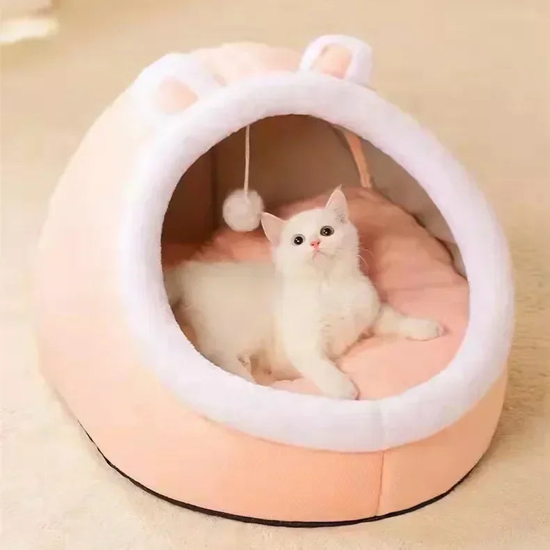 Novo conforto de sono profundo no inverno cama de gato iittle esteira cesta pequena casa de cachorro produtos animais de estimação tenda aconchegante caverna ninho interior cama gato