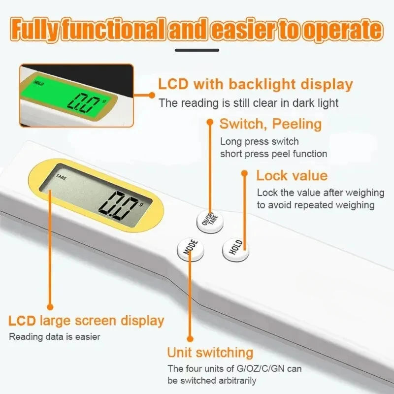 Mini colher escala digital cozinha balança eletrônica lcd comida escala 0.1-500g peso ferramenta de medição de cozinha para leite café