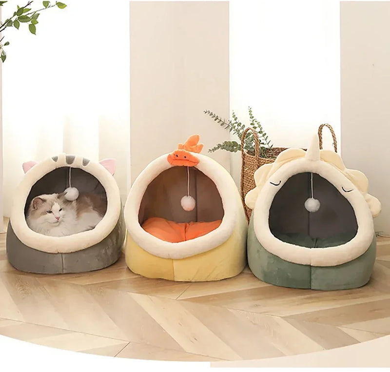 Novo conforto de sono profundo no inverno cama de gato iittle esteira cesta pequena casa de cachorro produtos animais de estimação tenda aconchegante caverna ninho interior cama gato