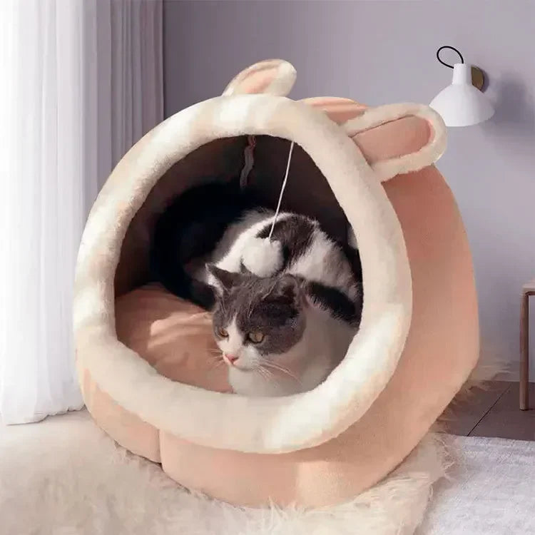 Novo conforto de sono profundo no inverno cama de gato iittle esteira cesta pequena casa de cachorro produtos animais de estimação tenda aconchegante caverna ninho interior cama gato