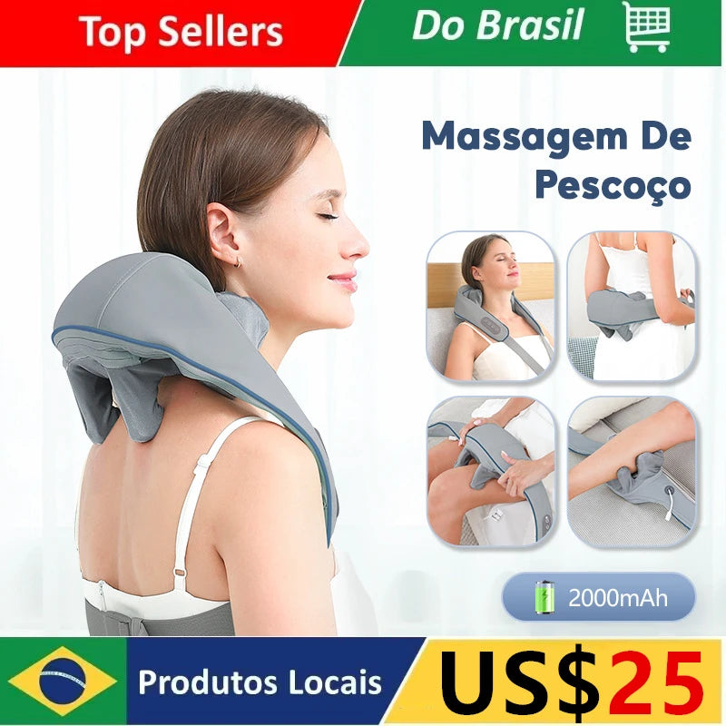 Foreverlily massageador de pescoço e costas massageador de pescoço e ombros massageador trapézio massageador elétrico de pescoço