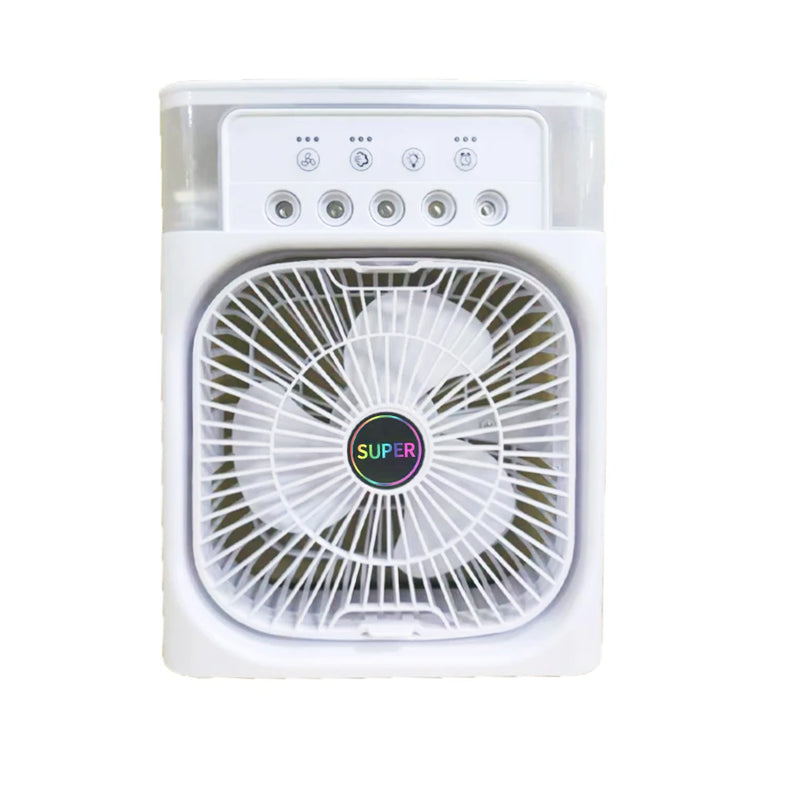 Portátil 3 em 1 ventilador de ar condicionado doméstico pequeno refrigerador de ar led luzes noturnas umidificador ajuste ar ventiladores domésticos