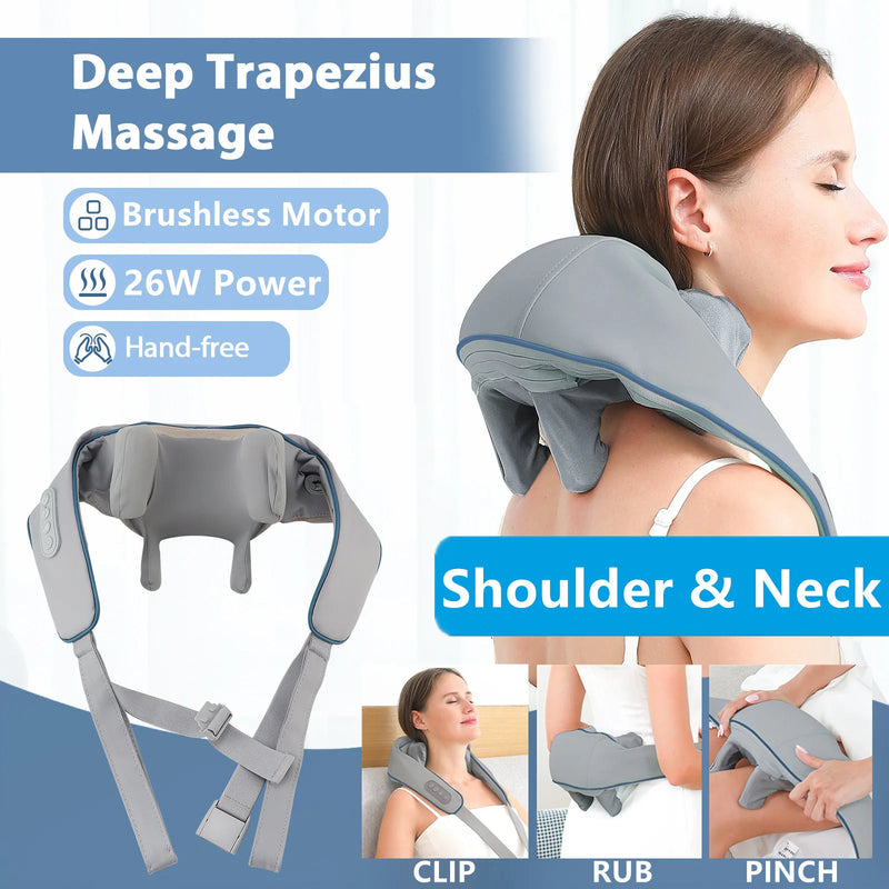 Foreverlily massageador de pescoço e costas massageador de pescoço e ombros massageador trapézio massageador elétrico de pescoço