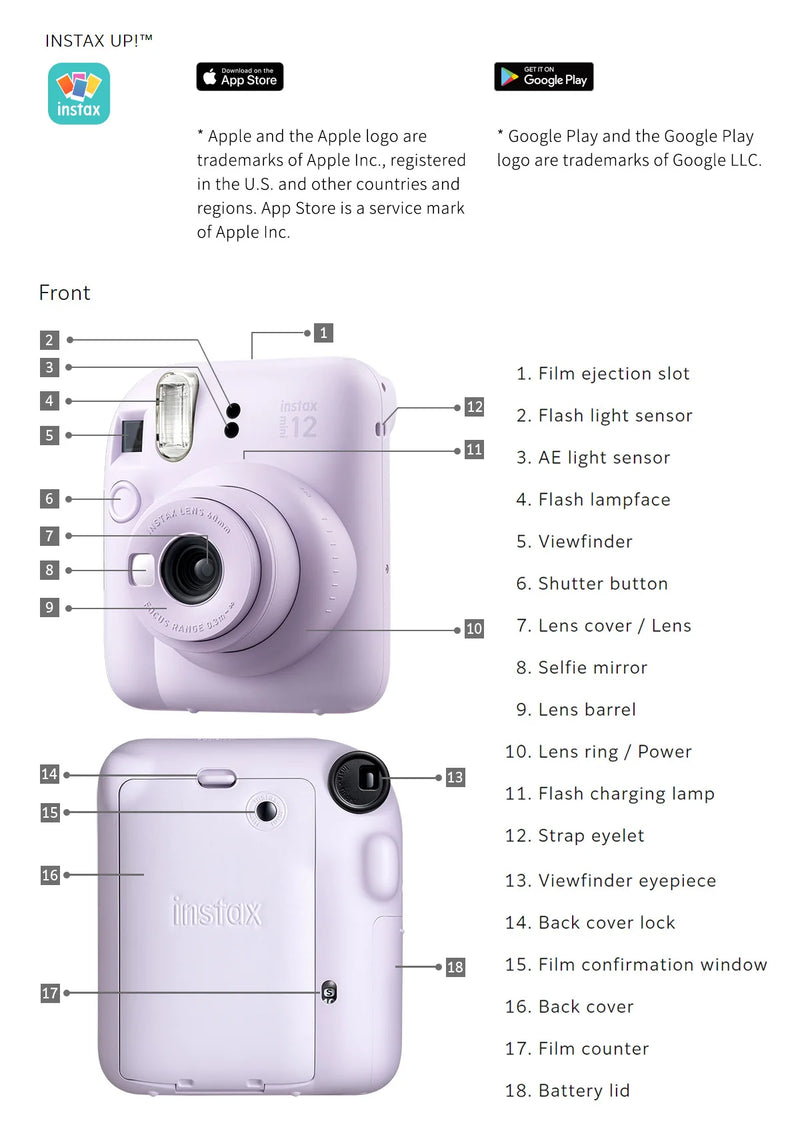 Original fujifilm instax mini 12 câmera instantânea com 20 folhas mini filme de papel câmera alça de ombro saco acessórios terno