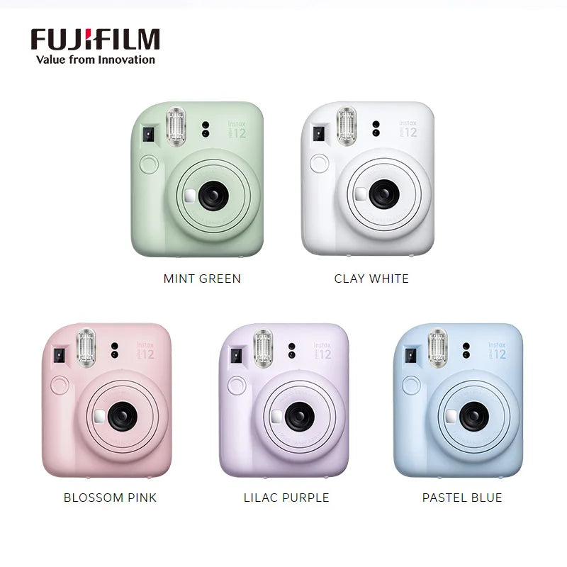 Original fujifilm instax mini 12 câmera instantânea com 20 folhas mini filme de papel câmera alça de ombro saco acessórios terno