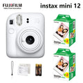 Original fujifilm instax mini 12 câmera instantânea com 20 folhas mini filme de papel câmera alça de ombro saco acessórios terno