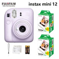 Original fujifilm instax mini 12 câmera instantânea com 20 folhas mini filme de papel câmera alça de ombro saco acessórios terno